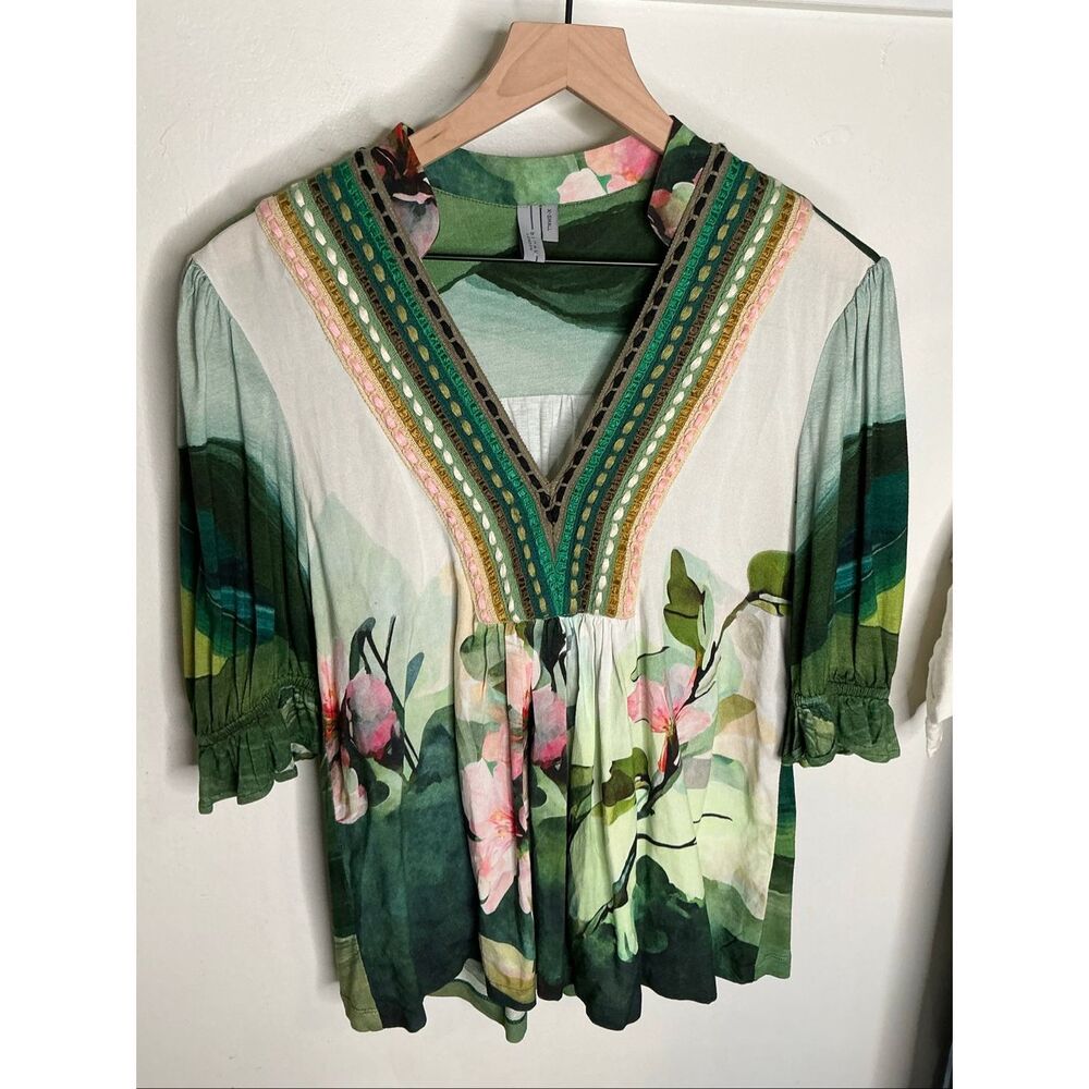 Anthropologie Bl^nk Stephanie Top | Green in XS - Picture 2 of 6
